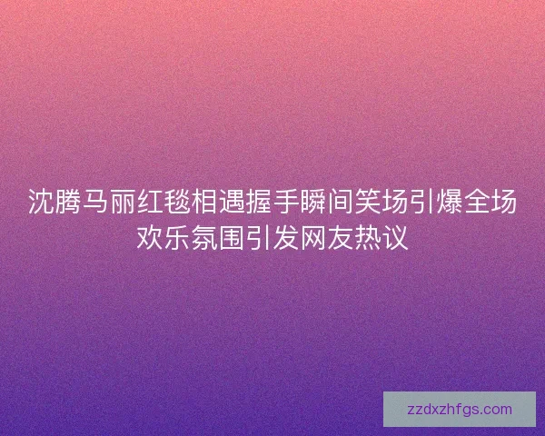 沈腾马丽红毯相遇握手瞬间笑场引爆全场欢乐氛围引发网友热议